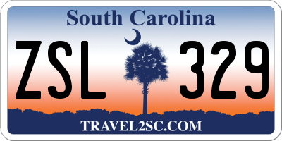SC license plate ZSL329