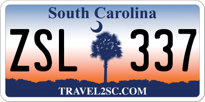 SC license plate ZSL337