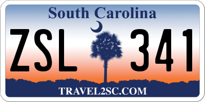 SC license plate ZSL341