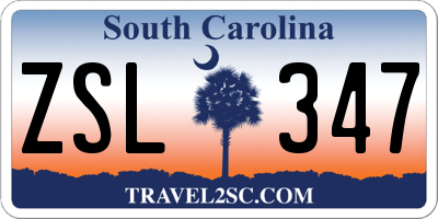 SC license plate ZSL347