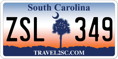 SC license plate ZSL349