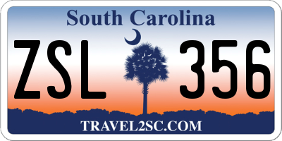 SC license plate ZSL356