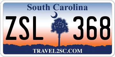 SC license plate ZSL368