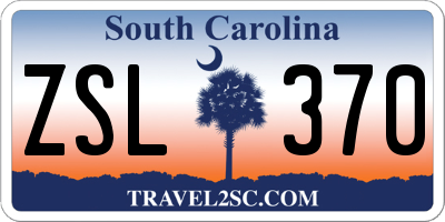 SC license plate ZSL370