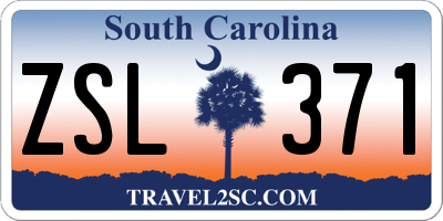SC license plate ZSL371