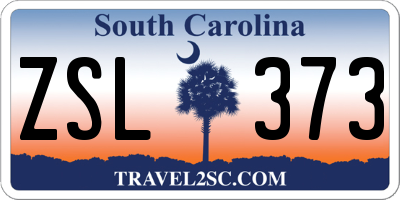 SC license plate ZSL373