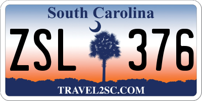 SC license plate ZSL376