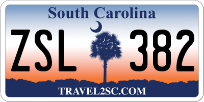 SC license plate ZSL382