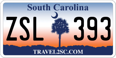 SC license plate ZSL393
