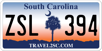 SC license plate ZSL394