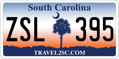 SC license plate ZSL395