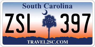 SC license plate ZSL397