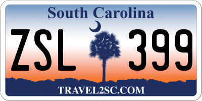 SC license plate ZSL399