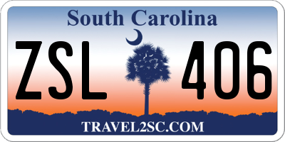 SC license plate ZSL406