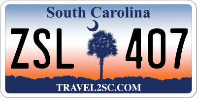 SC license plate ZSL407