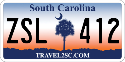 SC license plate ZSL412