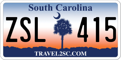 SC license plate ZSL415