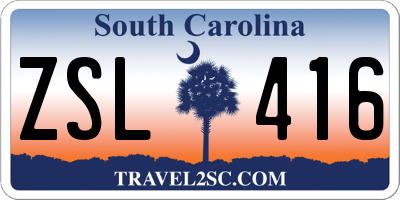 SC license plate ZSL416