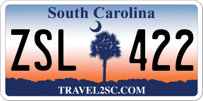 SC license plate ZSL422