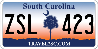 SC license plate ZSL423