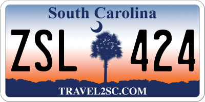 SC license plate ZSL424