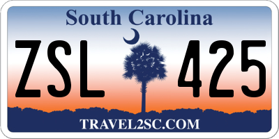 SC license plate ZSL425