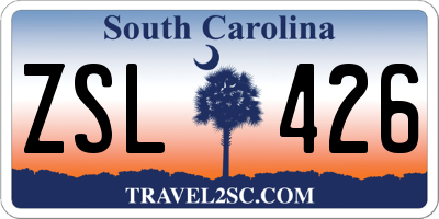 SC license plate ZSL426