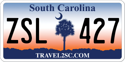 SC license plate ZSL427