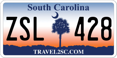SC license plate ZSL428