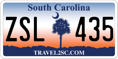 SC license plate ZSL435