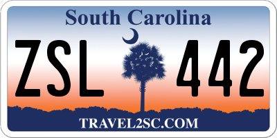 SC license plate ZSL442