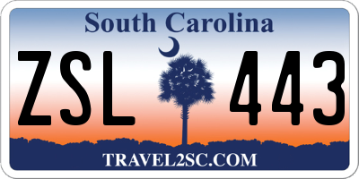 SC license plate ZSL443