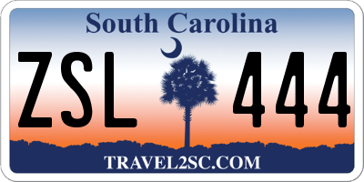 SC license plate ZSL444
