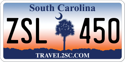 SC license plate ZSL450