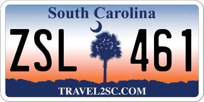 SC license plate ZSL461