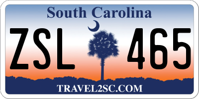 SC license plate ZSL465