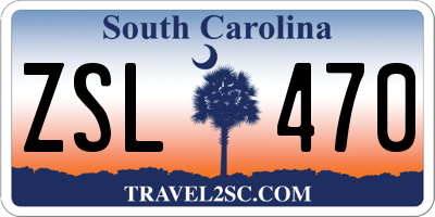SC license plate ZSL470