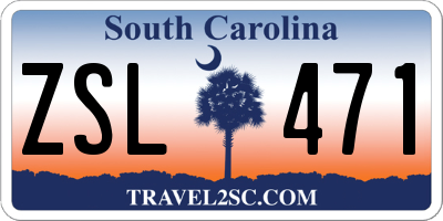 SC license plate ZSL471