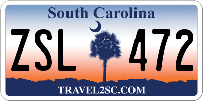 SC license plate ZSL472