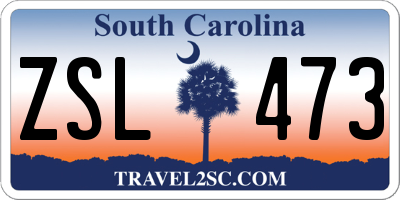 SC license plate ZSL473