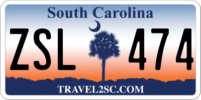 SC license plate ZSL474