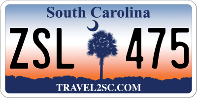SC license plate ZSL475