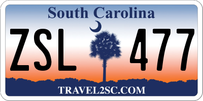 SC license plate ZSL477