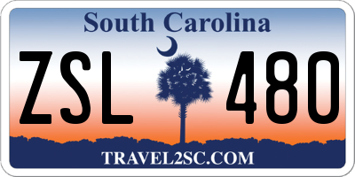 SC license plate ZSL480