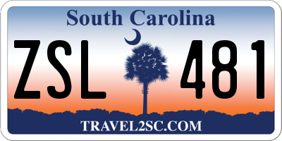 SC license plate ZSL481