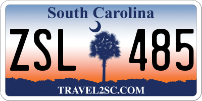 SC license plate ZSL485