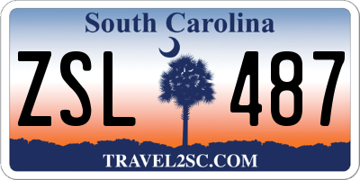 SC license plate ZSL487