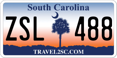 SC license plate ZSL488