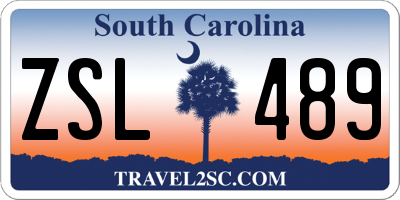 SC license plate ZSL489