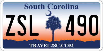 SC license plate ZSL490